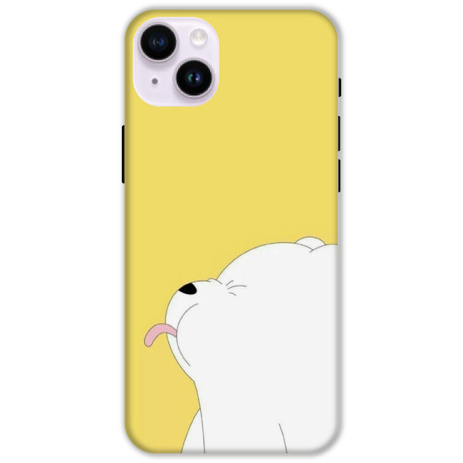 White Teddy On Yellow Background - Hard Cases For Apple iPhone Models