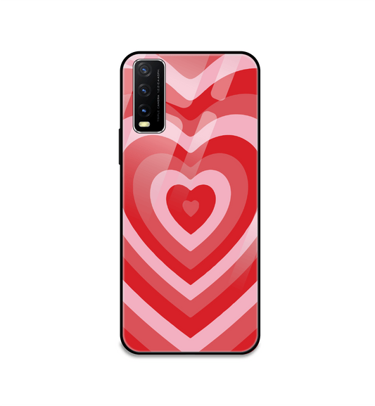Red Hearts - Glass Case For Vivo Models