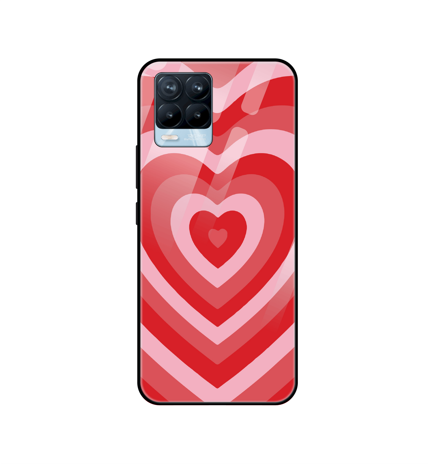 Red Hearts - Glass Case For Realme Models