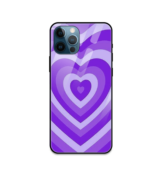 Purple Hearts - Glass Cases For iPhone Models