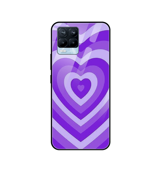 Purple Hearts - Glass Case For Realme Models