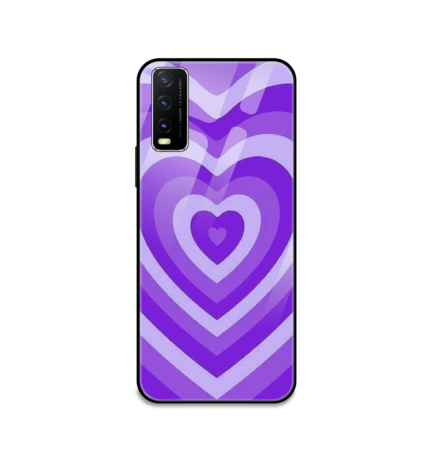 Purple Hearts - Glass Case For Vivo Models