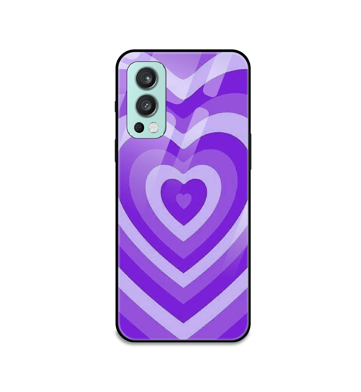 Purple Hearts - Glass Case For One Plus Models