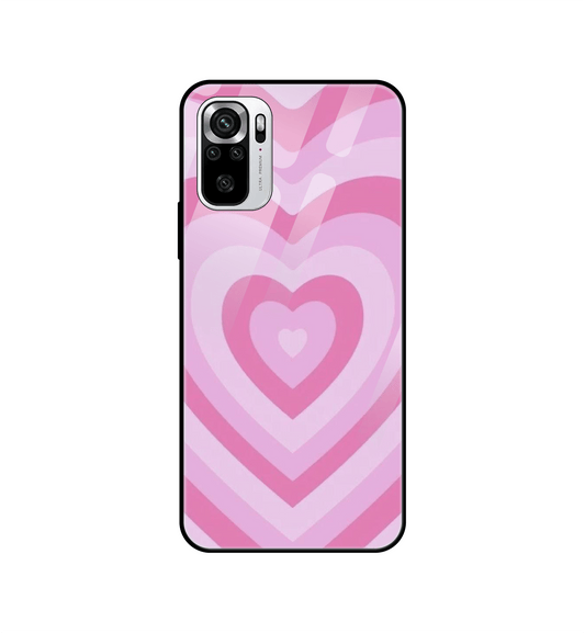 Pink Hearts - Glass Case For Redmi Models
