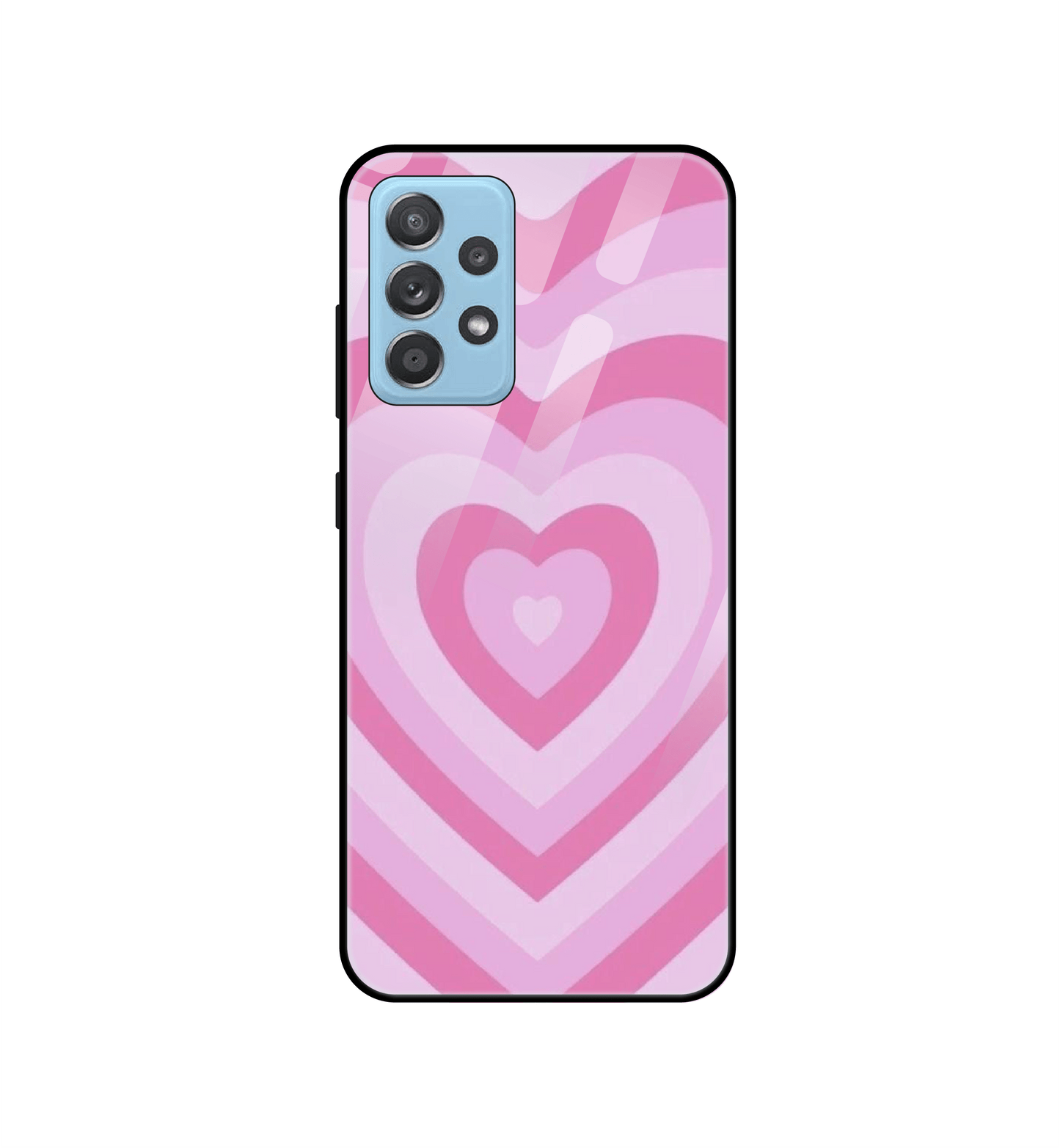 Pink Hearts - Glass Case For Samsung Models