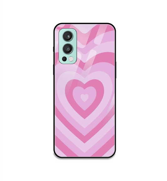 Pink Hearts - Glass Case For OnePlus Models