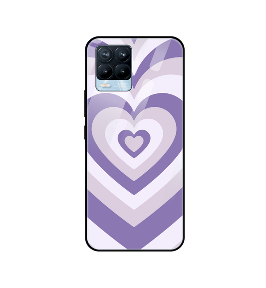 Dark Purple Hearts - Glass Case For Realme Models