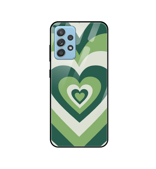 Green Hearts - Glass Case For Samsung Models