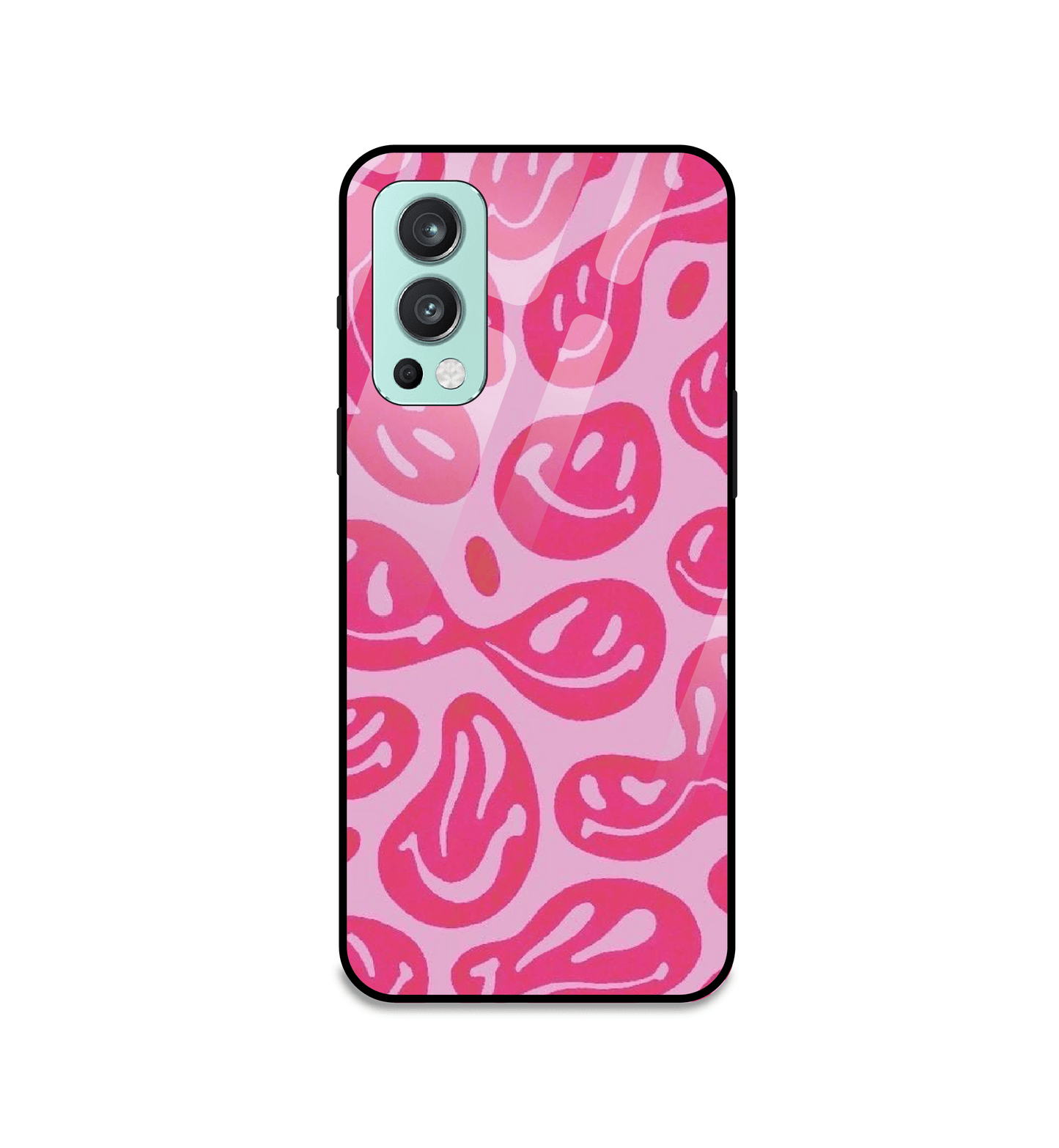 Pink Smilies - Glass Case For OnePlus Models