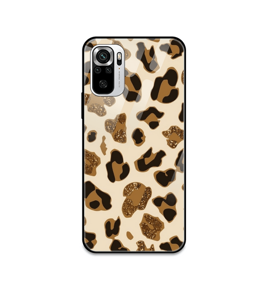 Leopard Glitter Print - Glass Case For Redmi Models