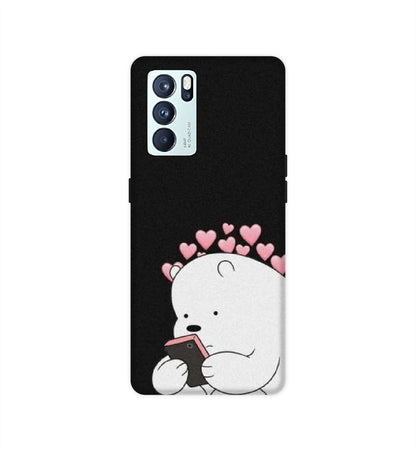 Cute Black Teddy With Hearts - Hard Cases For Oppo Models