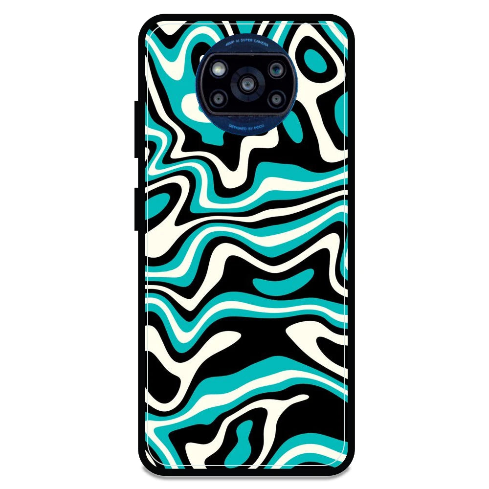 Blue & Black Waves - Armor Case For Poco Models Poco X3 Pro