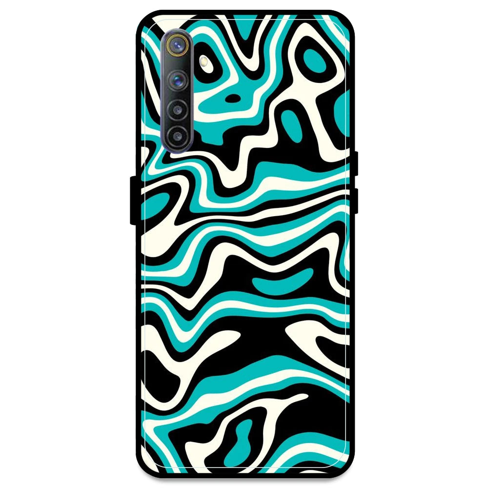 Blue & Black Waves - Armor Case For Realme Models Realme 6