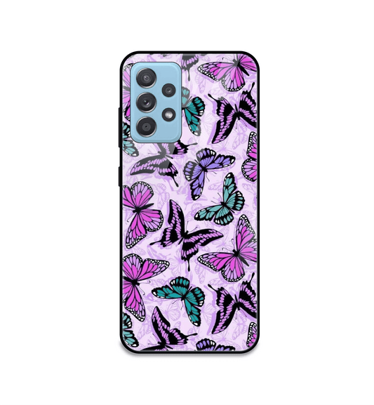 Purple Butterflies - Glass Case For Samsung Models