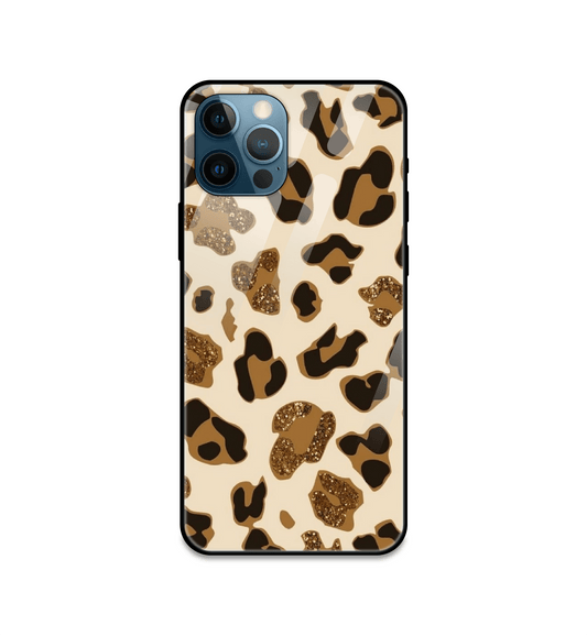 Leopard Glitter Print - Glass Cases For iPhone Models