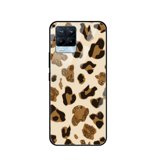 Leopard Glitter Print - Glass Case For Realme Models