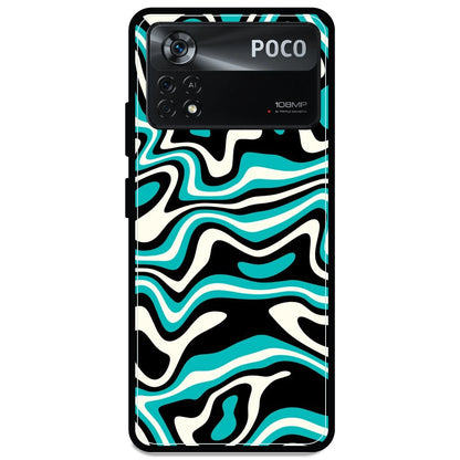 Blue & Black Waves - Armor Case For Poco Models Poco X4 Pro 5G