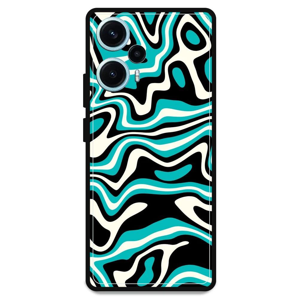 Blue & Black Waves - Armor Case For Poco Models Poco F5 5G