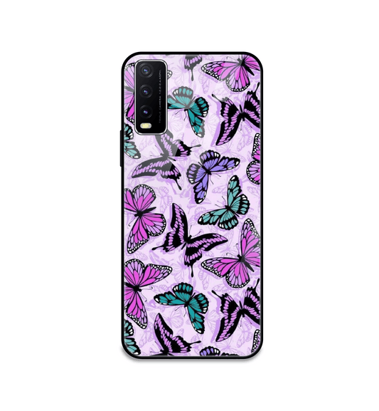 Purple Butterflies - Glass Case For Vivo Models
