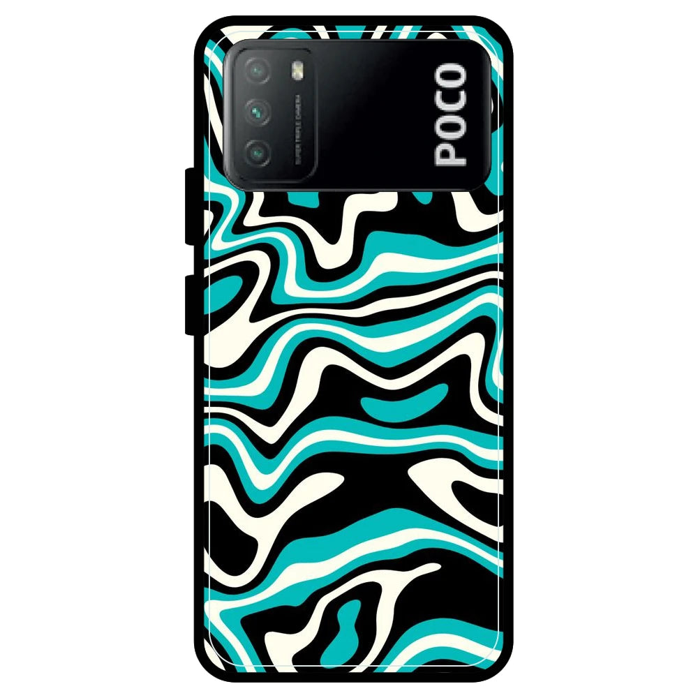 Blue & Black Waves - Armor Case For Poco Models Poco M3