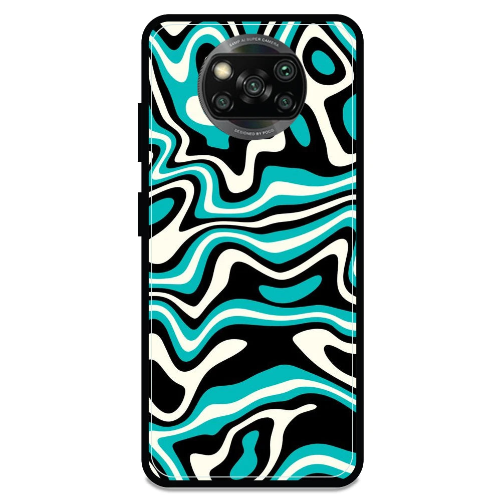 Blue & Black Waves - Armor Case For Poco Models Poco X3