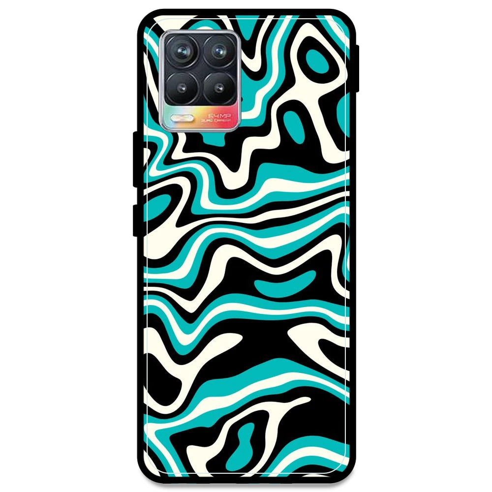 Blue & Black Waves - Armor Case For Realme Models Realme 8 4G