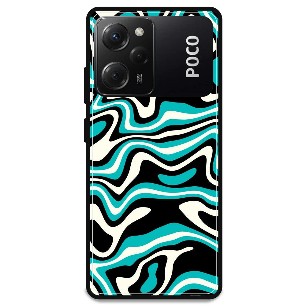 Blue & Black Waves - Armor Case For Poco Models Poco X5 Pro 5G