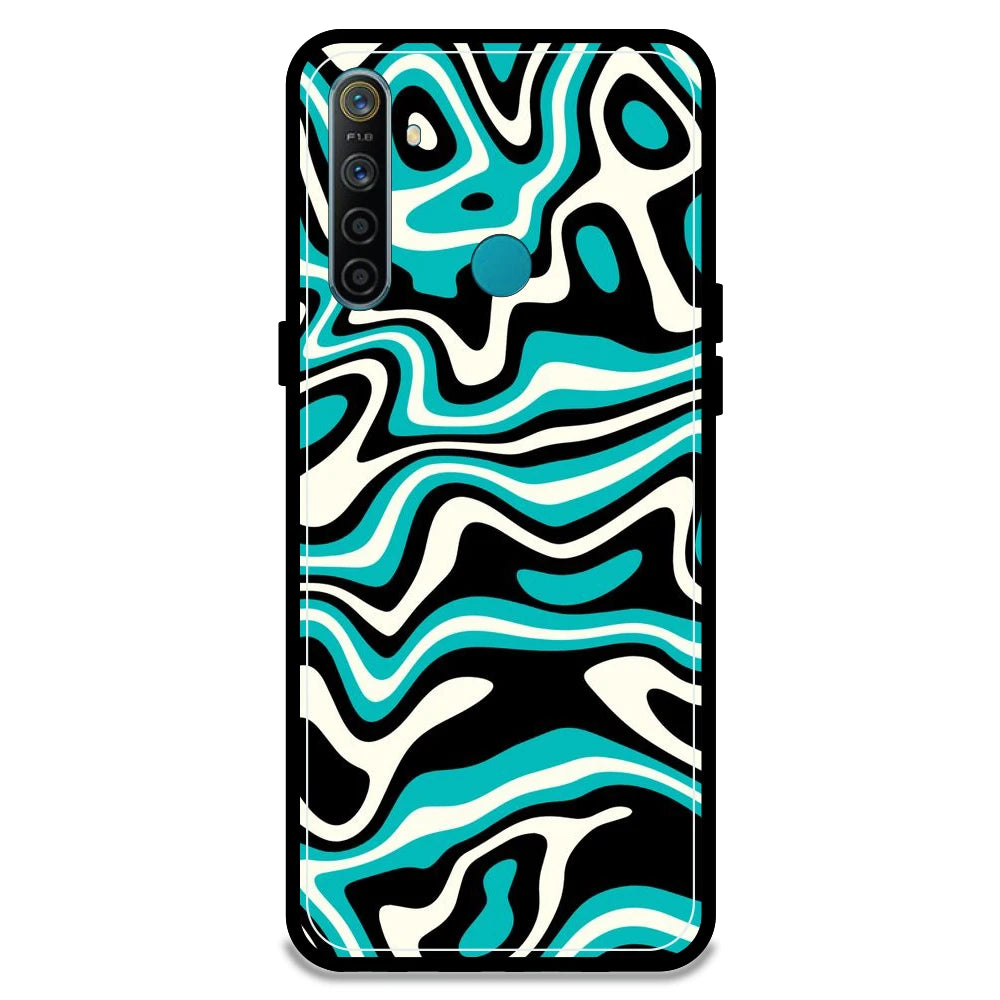 Blue & Black Waves - Armor Case For Realme Models Realme 5i