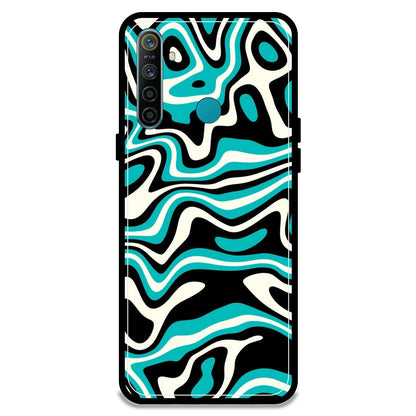 Blue & Black Waves - Armor Case For Realme Models Realme 5i