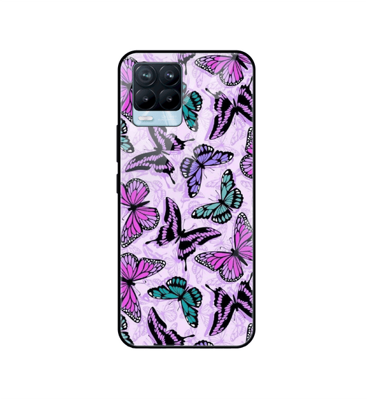 Purple Butterflies - Glass Case For Realme Models