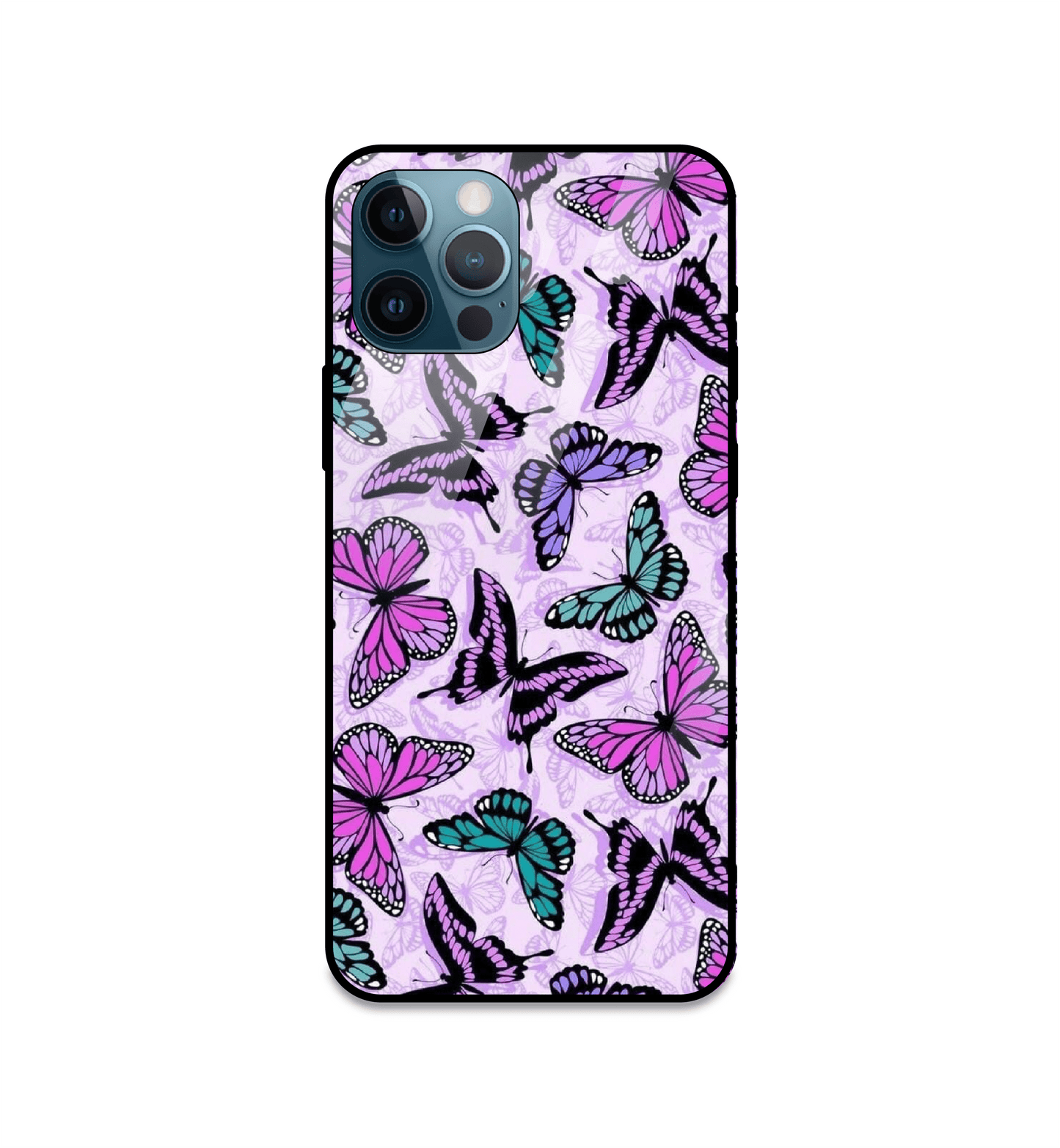 Purple Butterflies - Glass Cases For iPhone Models