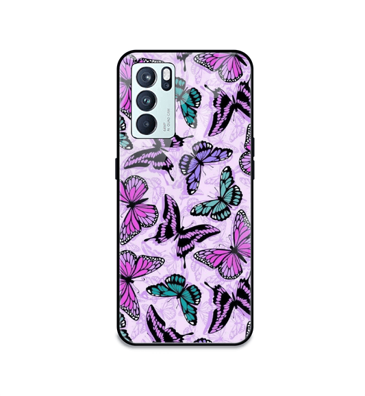 Purple Butterflies - Glass Case For Oppo Models