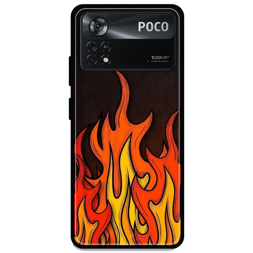 Flames - Armor Case For Poco Models Poco X4 Pro 5G