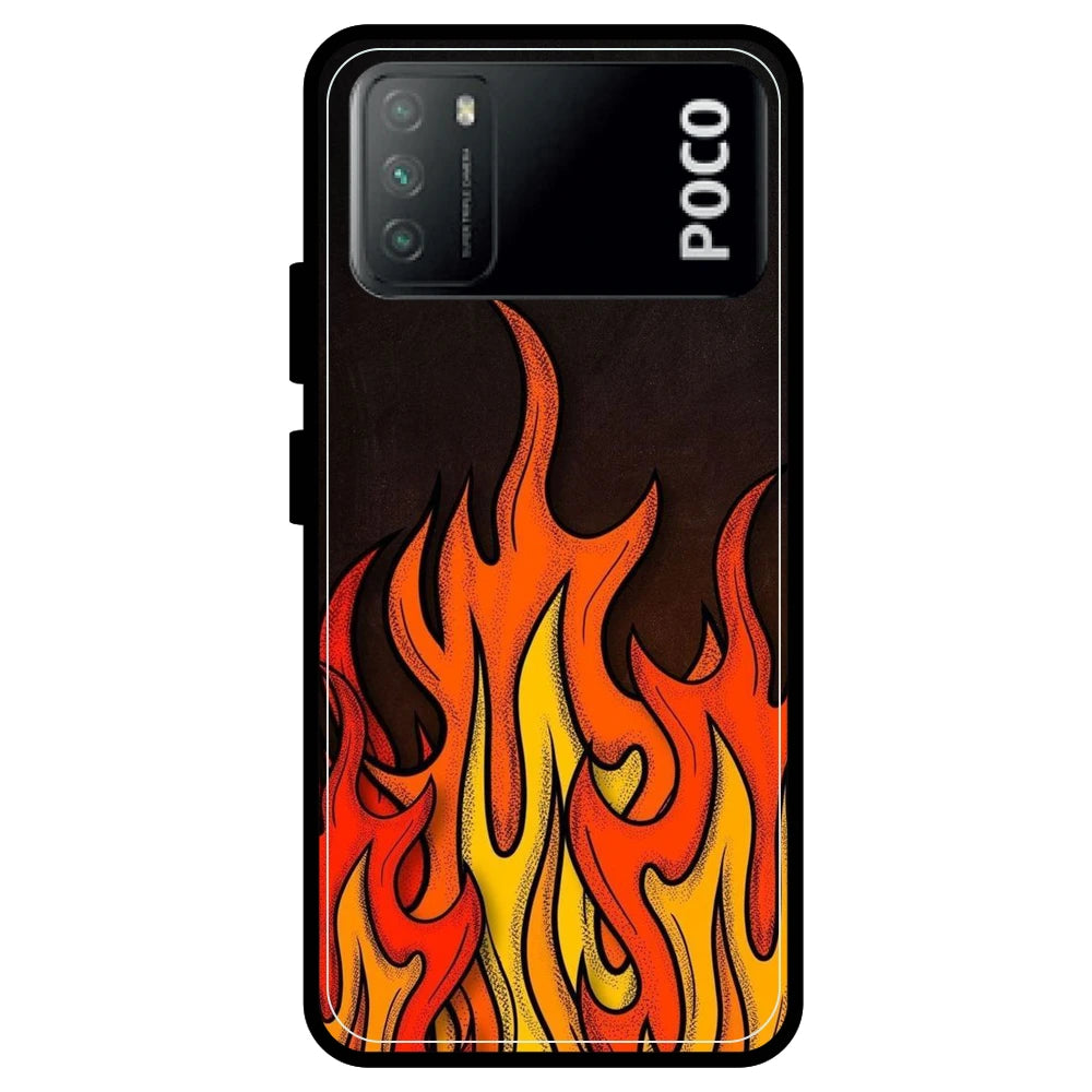 Flames - Armor Case For Poco Models Poco M3