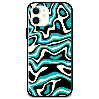 Blue & Black Waves - Armor Case For Apple iPhone Models Iphone 12