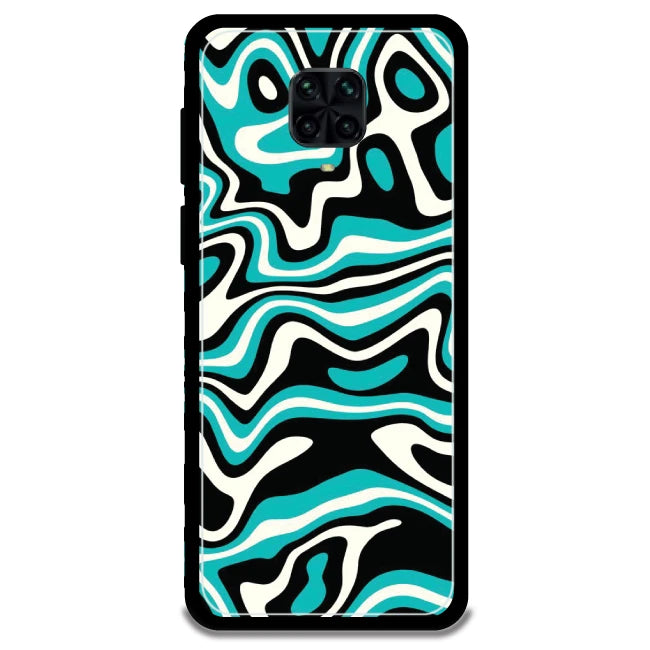 Blue & Black Waves - Armor Case For Poco Models Poco M2 Pro