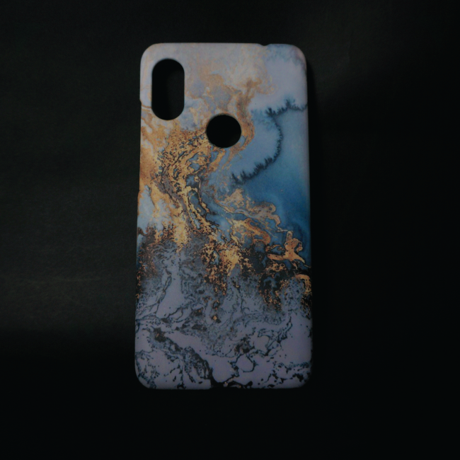 Blue & Gold Marble Hard Case- Redmi Note 6 Pro