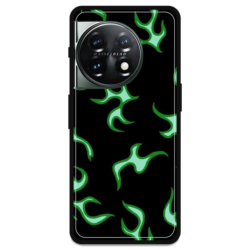 Green Flames - Armor Case For OnePlus Models OnePlus 11
