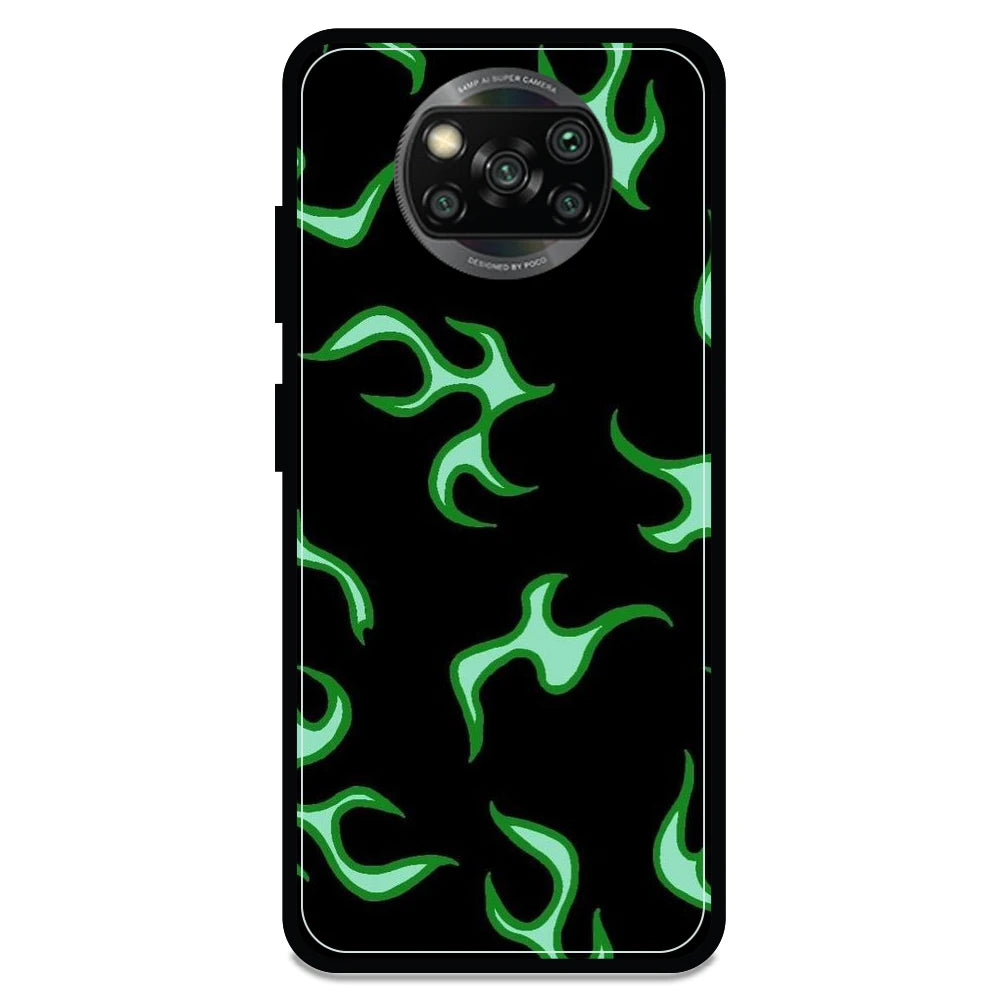 Green Flames - Armor Case For Poco Models Poco X3