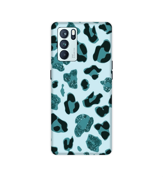 Blue Leopard Glitter Print - Hard Cases For Oppo Models