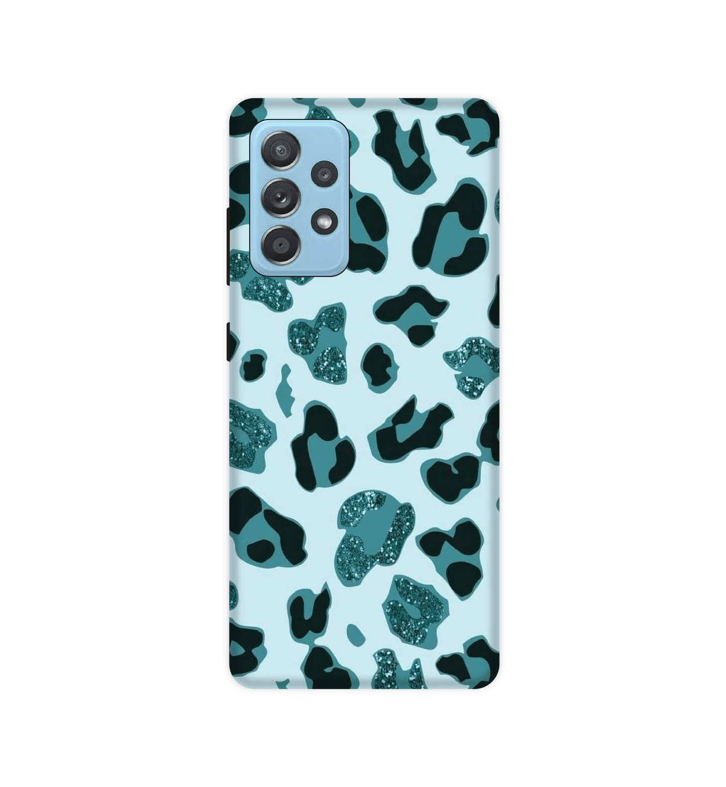 Blue Leopard Glitter Print - Hard Case For Samsung Models