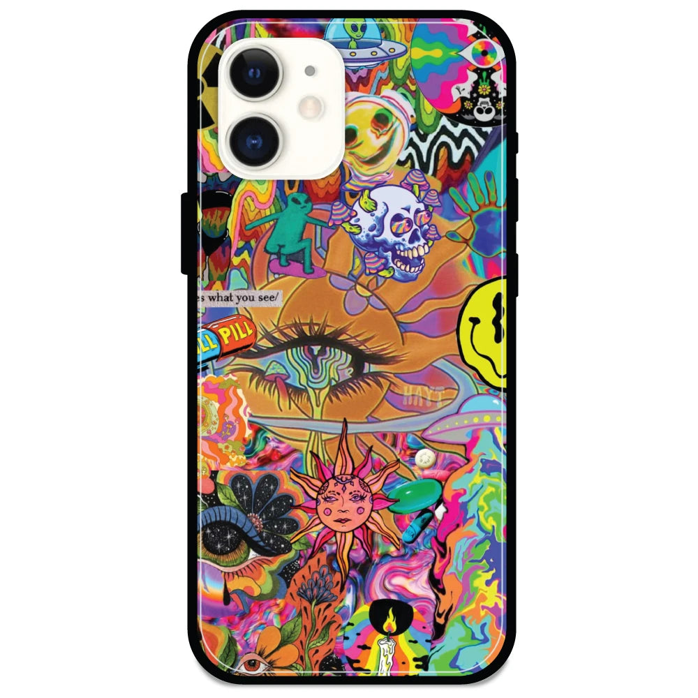 Trippy Collage - Armor Case For Apple iPhone Models 12