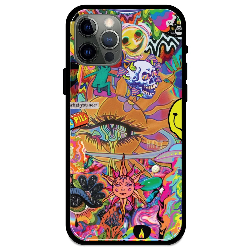 Trippy Collage - Armor Case For Apple iPhone Models 12 Pro