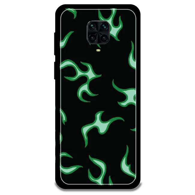 Green Flames - Armor Case For Poco Models Poco M2 Pro