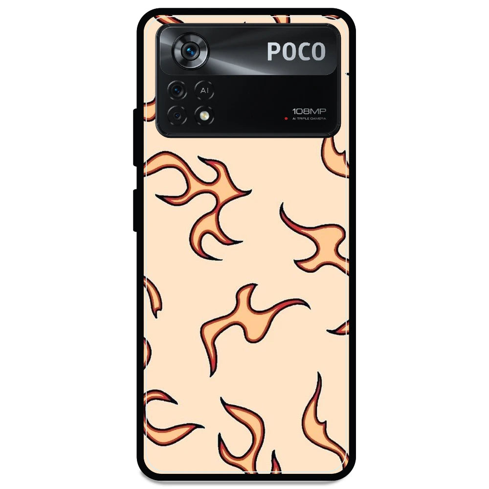 Yellow Flames - Armor Case For Poco Models Poco X4 Pro 5G