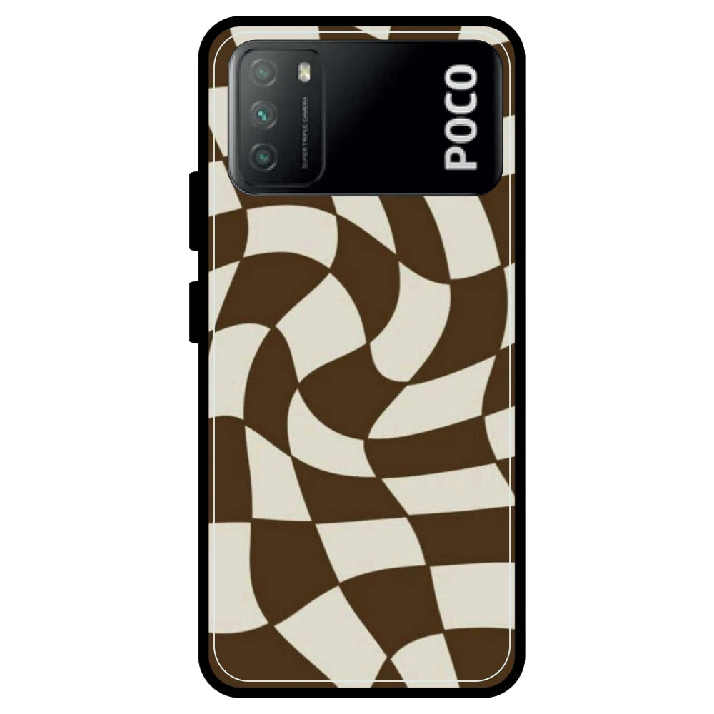 Brown Checks - Armor Case For Poco Models Poco M3