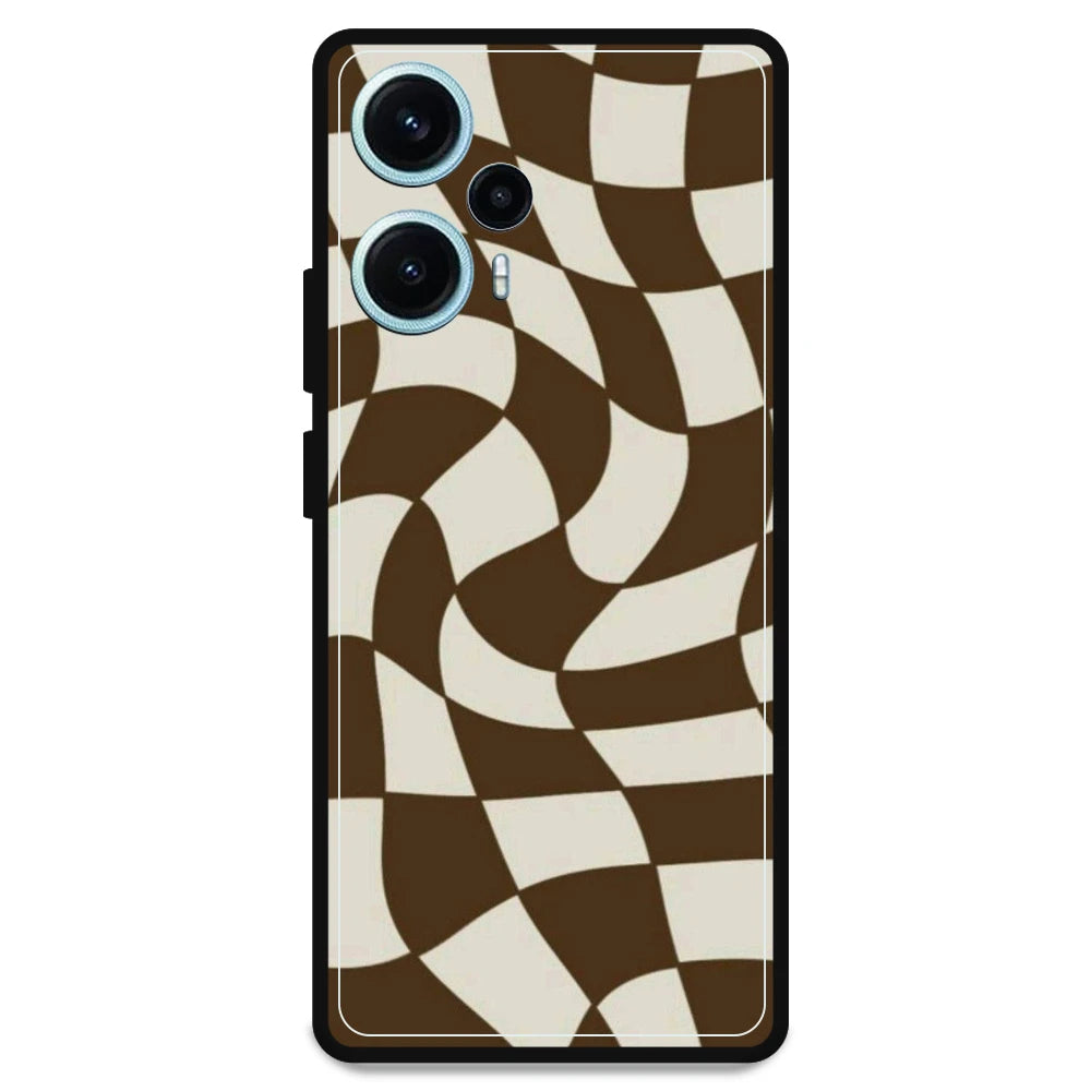 Brown Checks - Armor Case For Poco Models Poco F5 5G