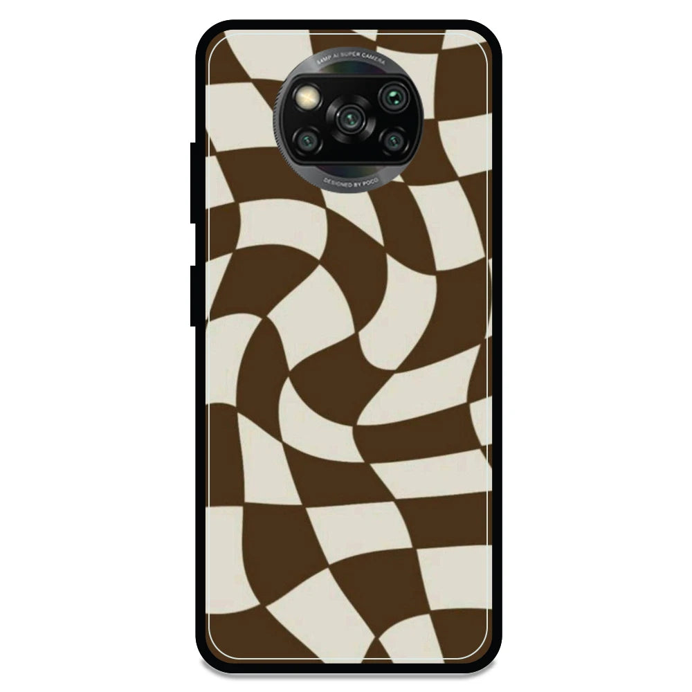 Brown Checks - Armor Case For Poco Models Poco X3