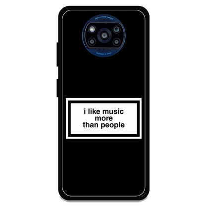 'I Like Music More Than People' - Armor Case For Poco Models Poco X3 Pro