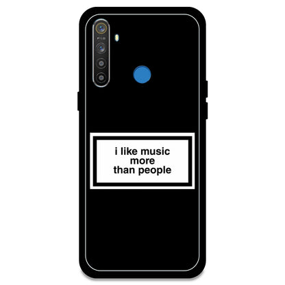 'I Like Music More Than People' - Armor Case For Realme Models Realme 5